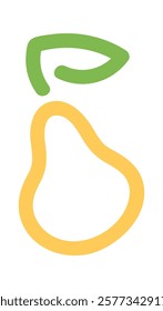 Sweet pear fruit color doodle