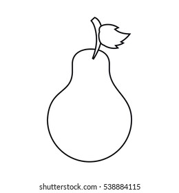 sweet pear fruit outline