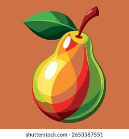 Uma ilustração de pera doce com um design simples, mas criativo, ideal para alimentos frescos e modernos ou projetos de natureza temática.