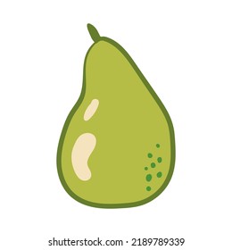 Sweet pear . Vector illustration with doodles on the theme of cozy autumn.A cute element for greeting cards, posters, stickers and seasonal design. Isolated on a white background