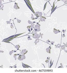 Sweet peas seamless pattern