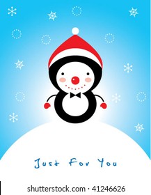 sweet penguin christmas greeting