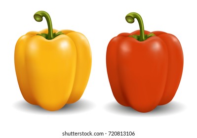 Sweet pepper 2 color - vector illustration