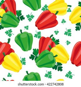 Sweet pepper (Bulgarian) with greens. Pattern