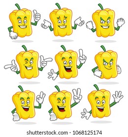sweet pepper character vector pack, bell pepper mascot