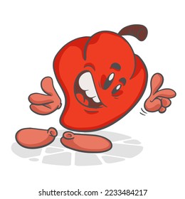 Süßer Paprika. Gemüses. Cute Cartoon Charakter. Vektorgrafik einzeln auf weißem Hintergrund