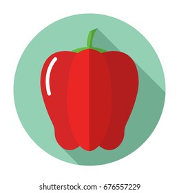 Sweet pepper icon in flat design