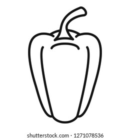 Sweet pepper icon. Outline sweet pepper vector icon for web design isolated on white background