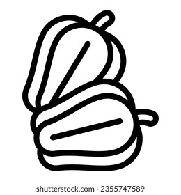 Sweet pepper line icon, vegetables concept, bell pepper vector sign on white background, outline style icon for mobile concept and web design. Vector graphics