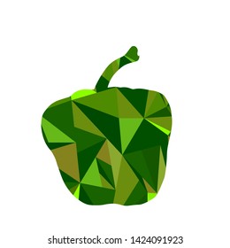 Sweet pepper in a low poly style. Vector illustration.