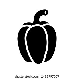Sweet pepper silhouette on a white background. Bell pepper vector icon.