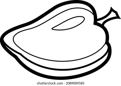 Dulce pimienta. Imagen estilizada de verdura. Icono. Gráficos vectoriales. Contorsión negra. 