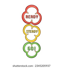 Sweet Pepper Traffic Light Design with words Ready Steady Go