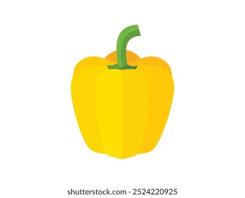 Vector de pimienta dulce ilustración plana. Pimienta amarilla entera y cortada a la mitad aislada sobre fondo blanco. Elemento de diseño de embalaje. Ilustración vectorial de pimiento dulce – Pimienta amarilla entera y partida a la mitad