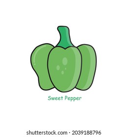 caricatura de ilustración de vector de pimienta dulce