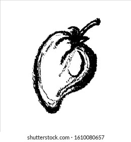 Sweet pepper vector sketch icon isolated on background. Hand drawn pastel illustration. Sweet pepper sketch icon for infographic, website or app.