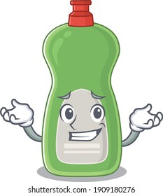 A sweet picture of grinning dishwashing liquid caricature design style. Vector illustration