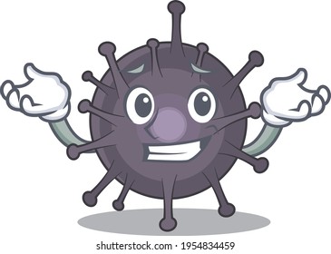A sweet picture of grinning salmonella caricature design style. Vector illustration