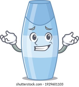 A sweet picture of grinning shampoo caricature design style. Vector illustration