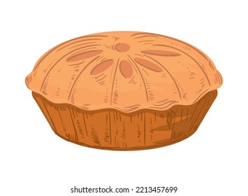 sweet pie dessert icon isolated