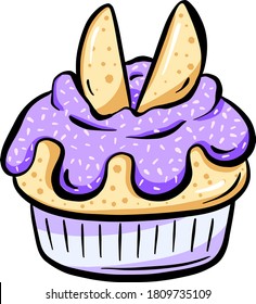 Sweet Pie Fairy Cup Cake Cartoon Vector Fun Design