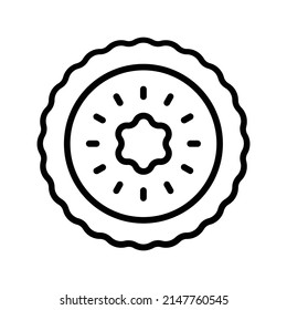 Sweet Pie Icon. Line Art Style Design Isolated On White Background