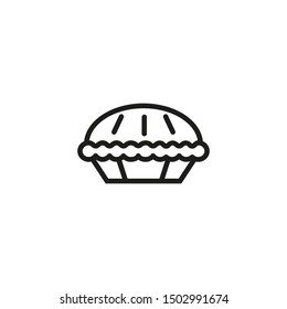 Sweet pie line icon. Pastry confectionary, sweet course. Desserts concept. Vector illustration can be used for topics like bakery, restaurant, catering