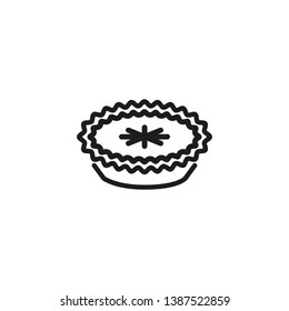 Sweet pie line icon. Yummy, tasty, pastry. Recipe concept. Can be used for topics like gourmet, bakery, cooking