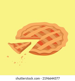 sweet pie on yellow background