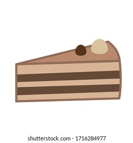 Un dulce pedazo de pastel. Ilustración vectorial en fondo blanco.