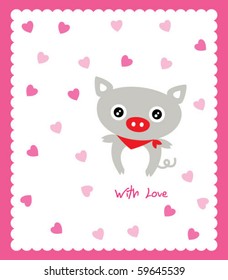 sweet pig celebrate valentine