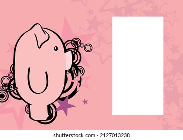 ilustración de conjunto de colección de dibujos animados de carácter de cerdo dulce en formato vectorial