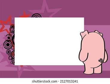sweet pig character cartoon perspective collection set illustration in vector format