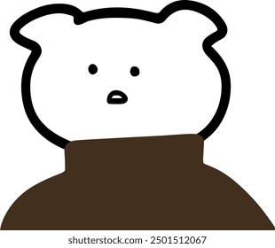 Sweet Pig Character in Turtleneck Vector | Cute Minimalist Design