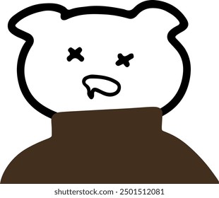 Sweet Pig Character in Turtleneck Vector | Cute Minimalist Design