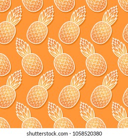 sweet pineapple diagonal seamless pattern. vector illustration - eps 8