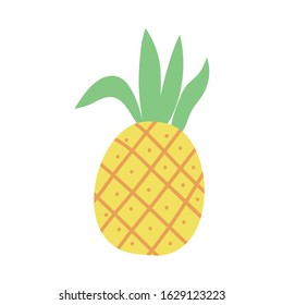 sweet pineapple fruit isolated icon vector illustration design