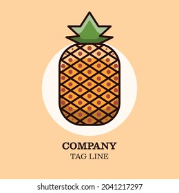 fruta de piña dulce, logotipo e icono Diseño de plantilla Vector, Emblem, Concepto de diseño