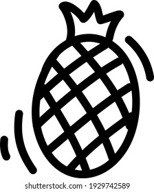 Sweet pineapple, illustration, vector on white background.