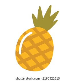 Sweet pineapple. Vector illustration isolated on white