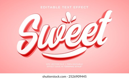 Sweet pink 3d editable text effect template