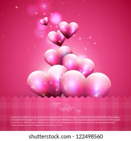 Sweet pink background with hearts