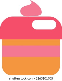 Sweet pink cake, illustration, vector on a white background.