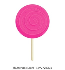 Sweet pink candy design, Sugar caramel bonbon food and dessert theme Vector illustration