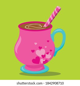 sweet pink chocolate design vector illustration