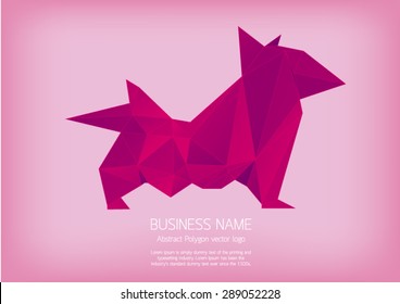 Sweet pink Dog polygon vector logo