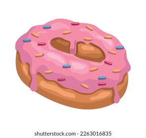 sweet pink donut pastry product