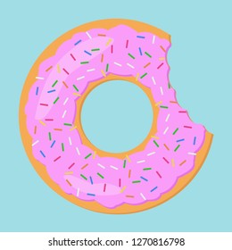 sweet pink donut use flat design style