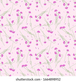 Vector de patrón transparente de flor rosa dulce