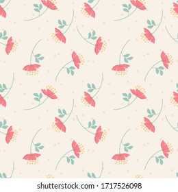 Sweet pink flower seamless pattern. Sweet flower concept.